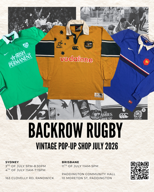 Backrow Rugby Vintage Pop-up Shop July 2026